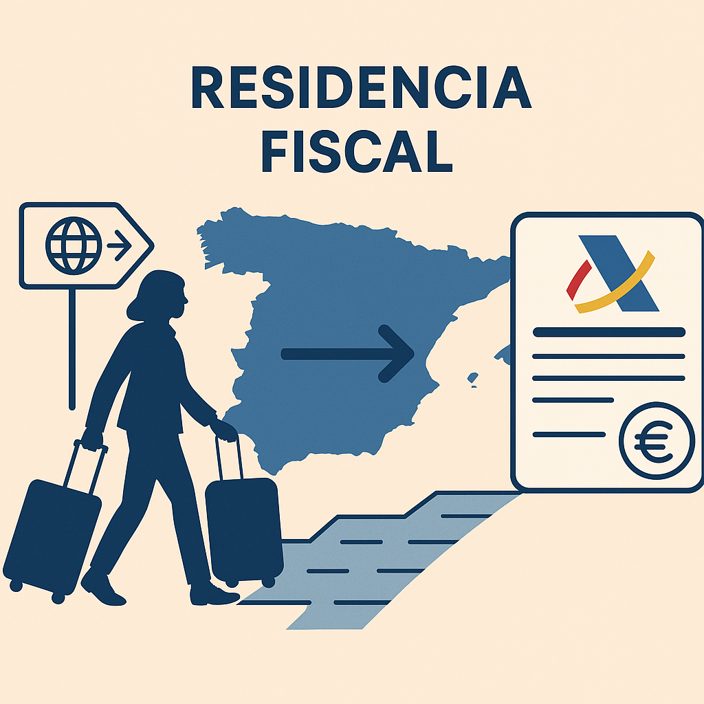 ilustración explicativa de la residencia fiscal y los criterios para tributar en España