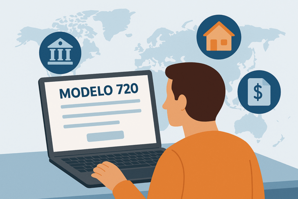 ilustración sobre el modelo 720 y la obligación de declarar bienes en el extranjero