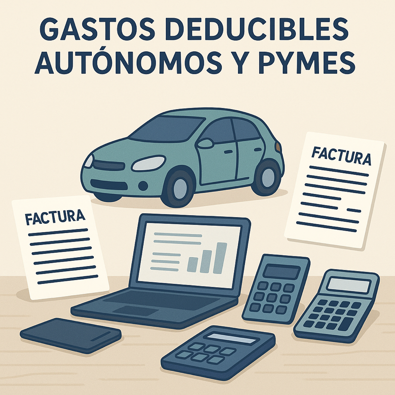 ilustración de los principales gastos deducibles para autónomos y PYMEs