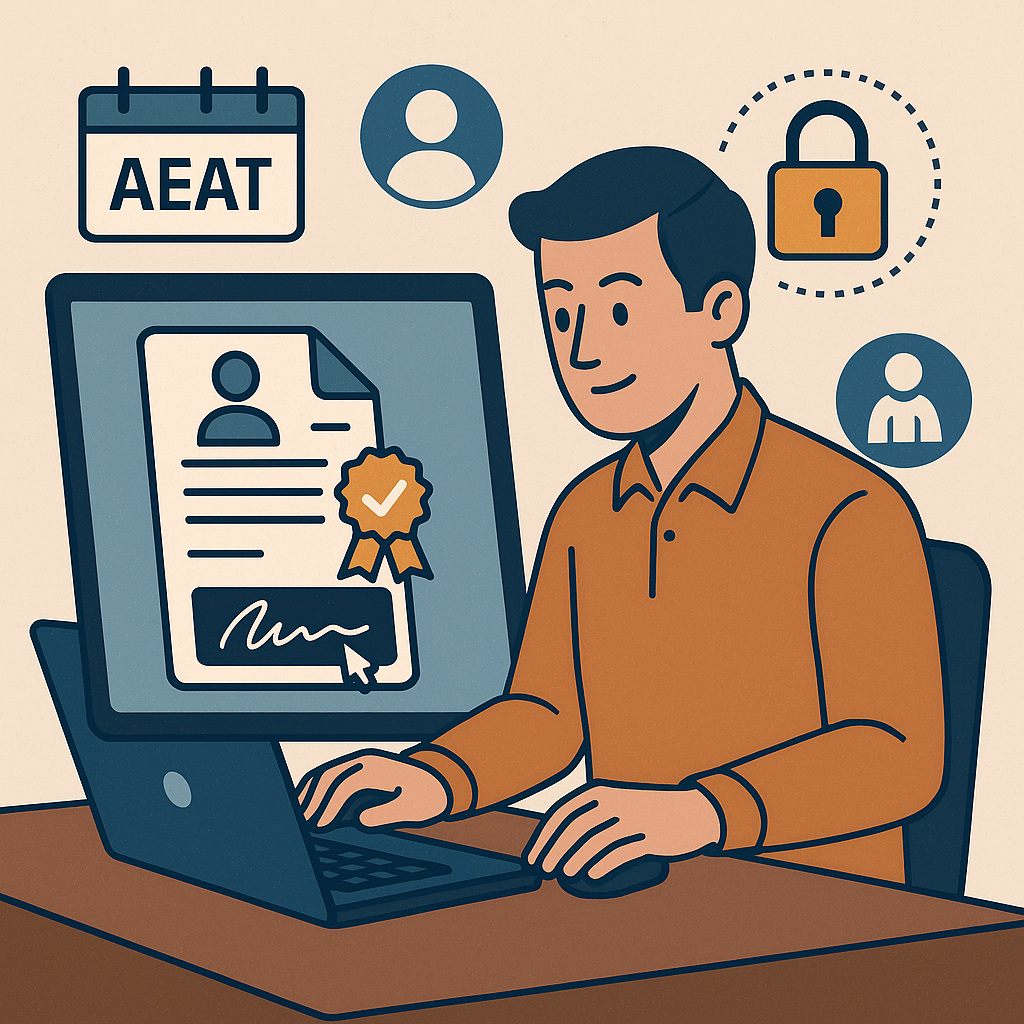 autónomo gestionando trámites online con su certificado digital