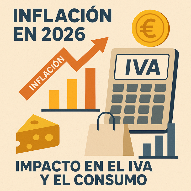 Ilustración sobre inflación moderada y efectos en el IVA en España en 2026