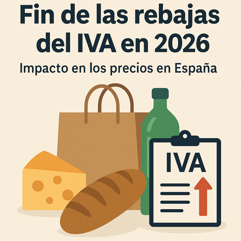 Ilustración sobre la subida del IVA y el fin de las rebajas fiscales temporales en 2026