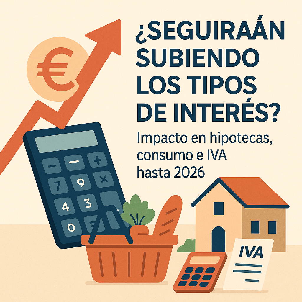 Ilustración sobre el impacto de los tipos de interés en hipotecas, consumo e IVA