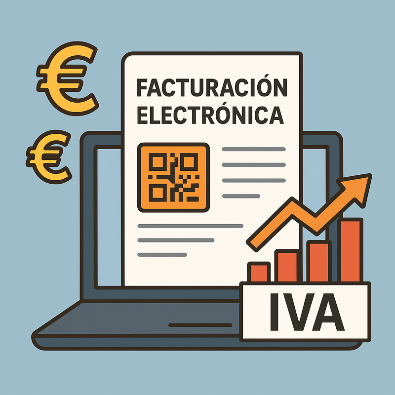 Ilustración sobre la facturación electrónica obligatoria y su impacto en el IVA en 2026