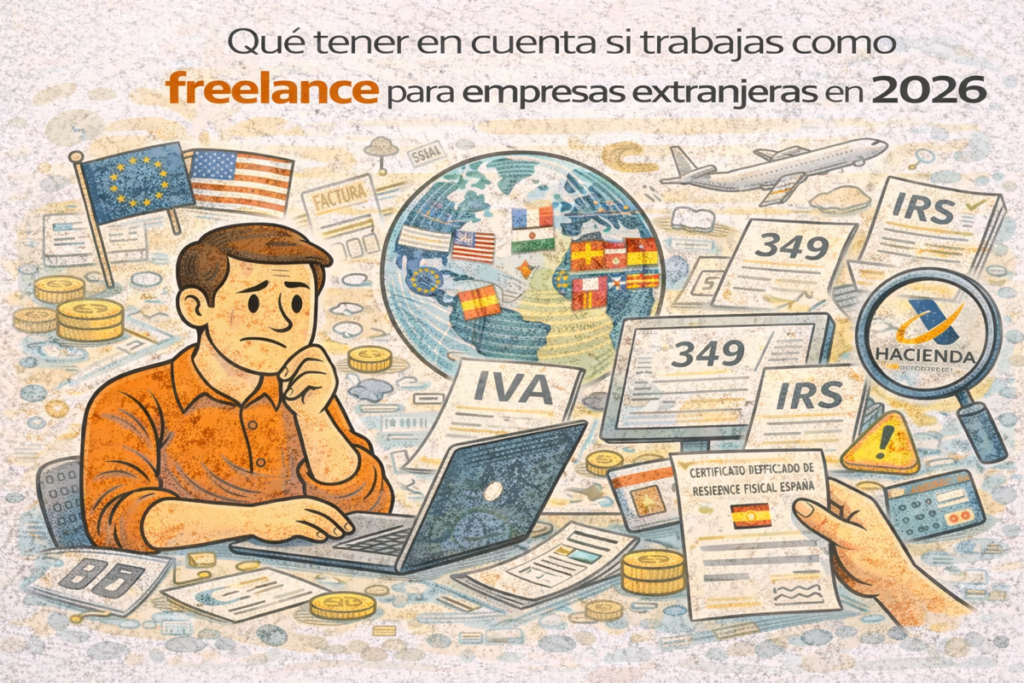 Si eres freelance y trabajas para empresas extranjeras en 2026, descubre cómo facturar y declarar correctamente tus ingresos.